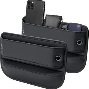 Premium Leather Car Seat Gap Filler Organizer (0.2”-1.2